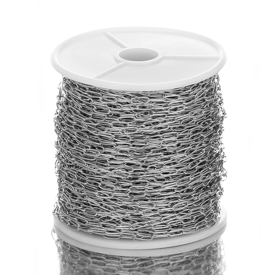 Chaîne à Maillons Ovales Plastique Multicolore - 3m Pour Créations Bijoux DIY - 15mm Avec Clips En C