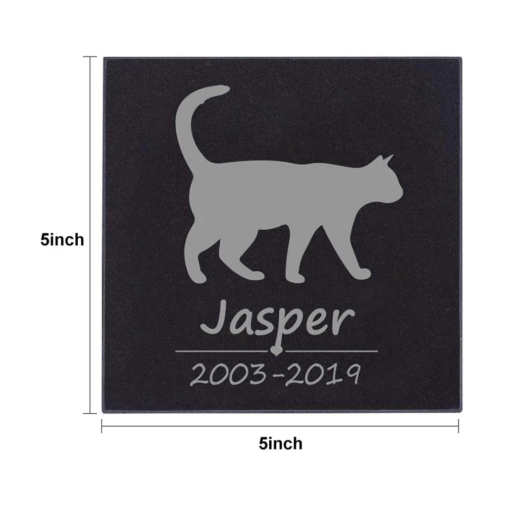Pet Memorial Stones for Cats Personalized Cat Headstones Grave Markers Indoor or Outdoor for Loved One's Sympathy Gift, Black
