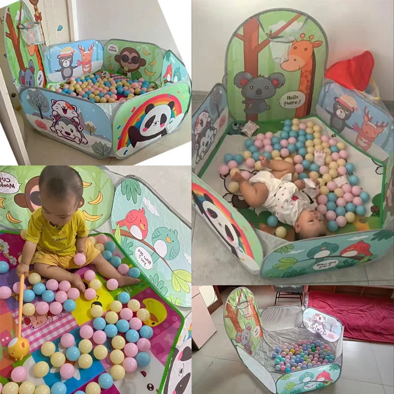 1.2M Portable Playpen for Children Kids Tent Ball Pit Ocean Balls Pool Cartoon Park Camping Dry Pool Birthday Xmas Gift Dropship 3