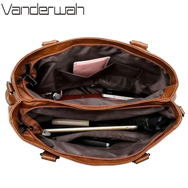 Elegant Handbag for Women High Quality Leather Top-Handle Bags Purse Ladies Shoulder Crossbody Bag Large Casual Tote 2025 Hot 6