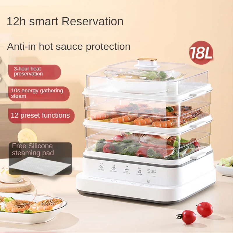 

Electric cooker household multi-function three-layer stewing steamer large capacity intelligent automatic breakfast steam box