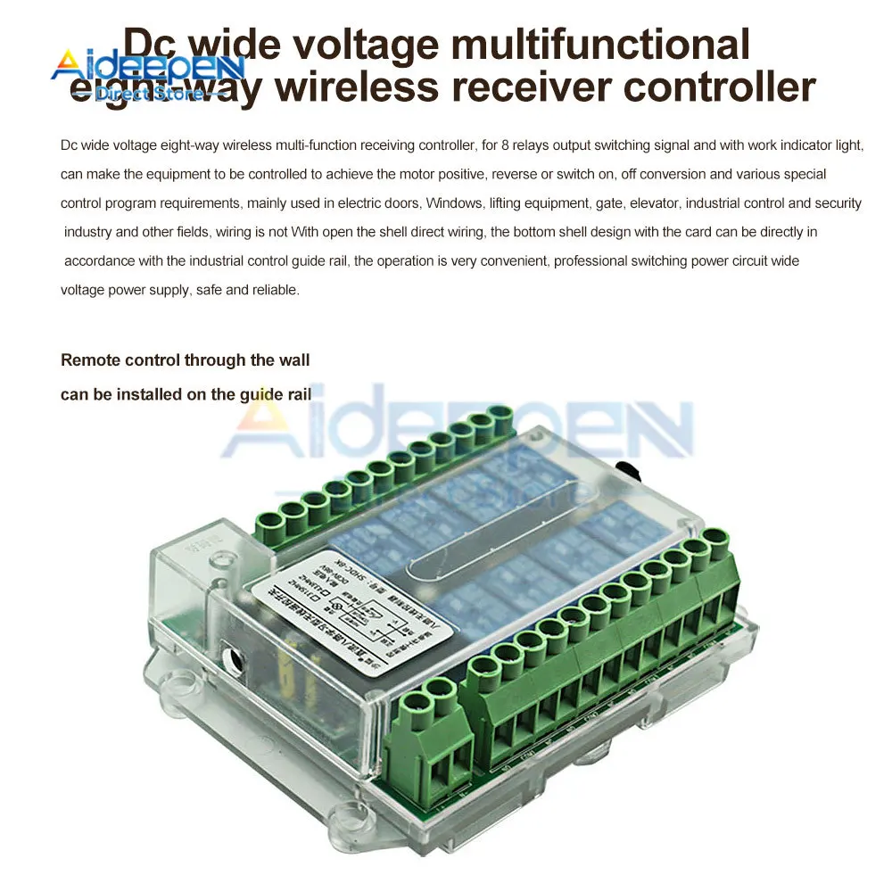 Universal Multi-Voltage Wireless RF Remote Control Switch with 8-10 Keys