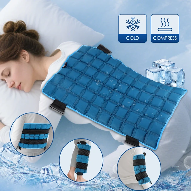 Reusable Large Ice Pack Wrap Hot Cold Compress Therapy Back Massage Pad Cooling Cushion For Knee Leg Neck Shoulder Muscle Strain 3