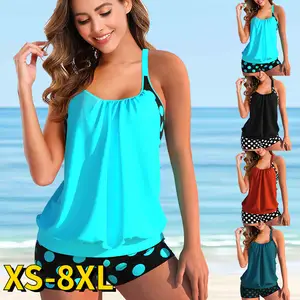 Tankini 2022 Two Piece Swimsuit Women With Shorts High Waist Swimwear  Female Bathing Suit Plus Size Beach Bathers Maios 8XL - AliExpress