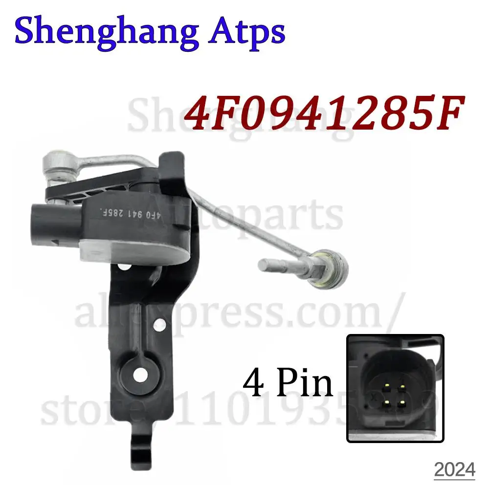 Car Headlight Level Sensor Front Left Headlight Level Sensor & Connection rod For Audi A6 C6 2005-2011,A6 C6 Avant 2005-2011 4F0941285F 4F0-941-285-F