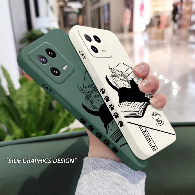Liquid Silicone Cat Design Phone Case Cover