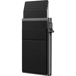 Luxury RFID Slim Minimalist Metal Wallet (Black)