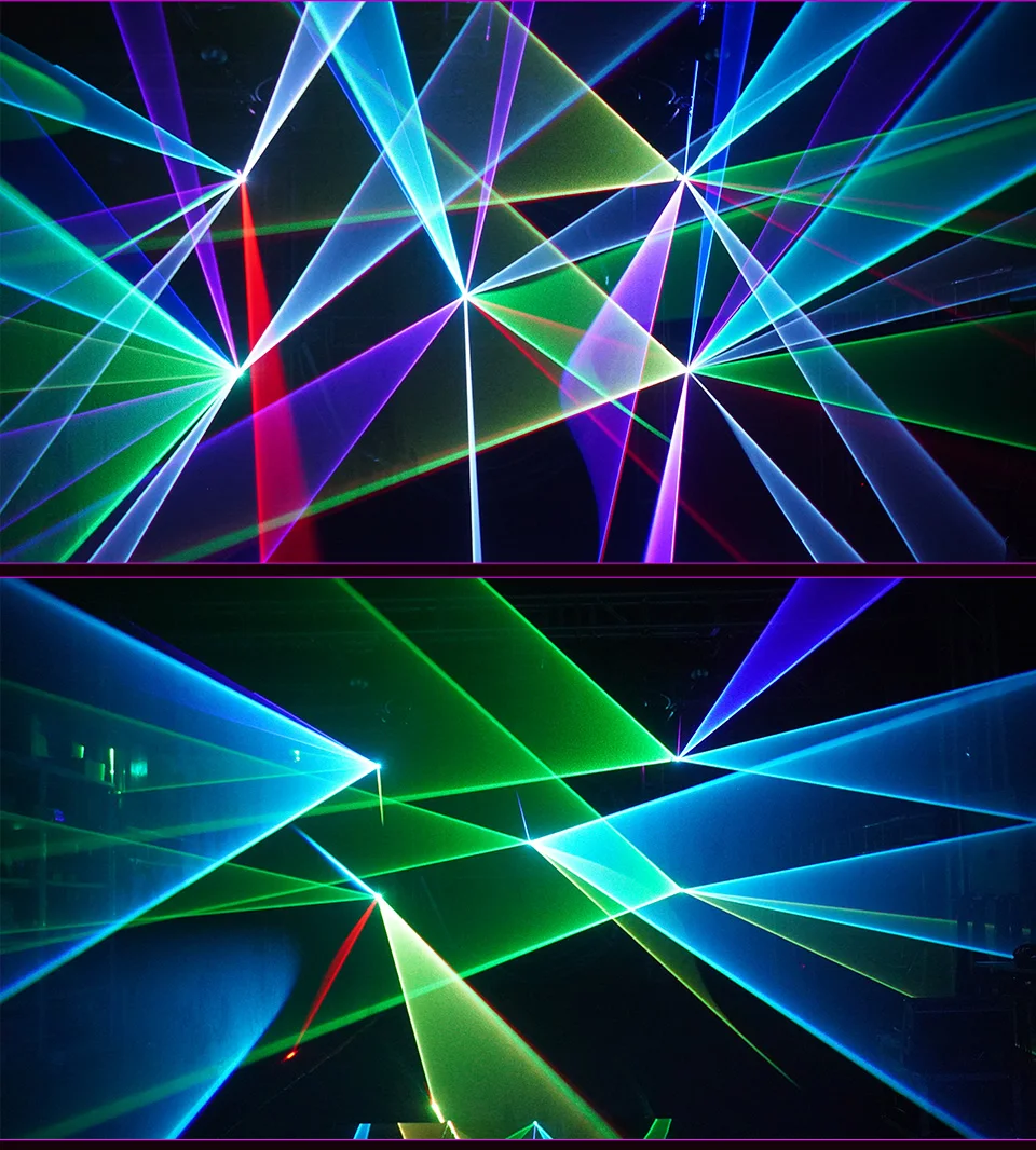 3W RGB Full Color Animation Projector Light 3D ILDA Scanner Stage Lights Stage E