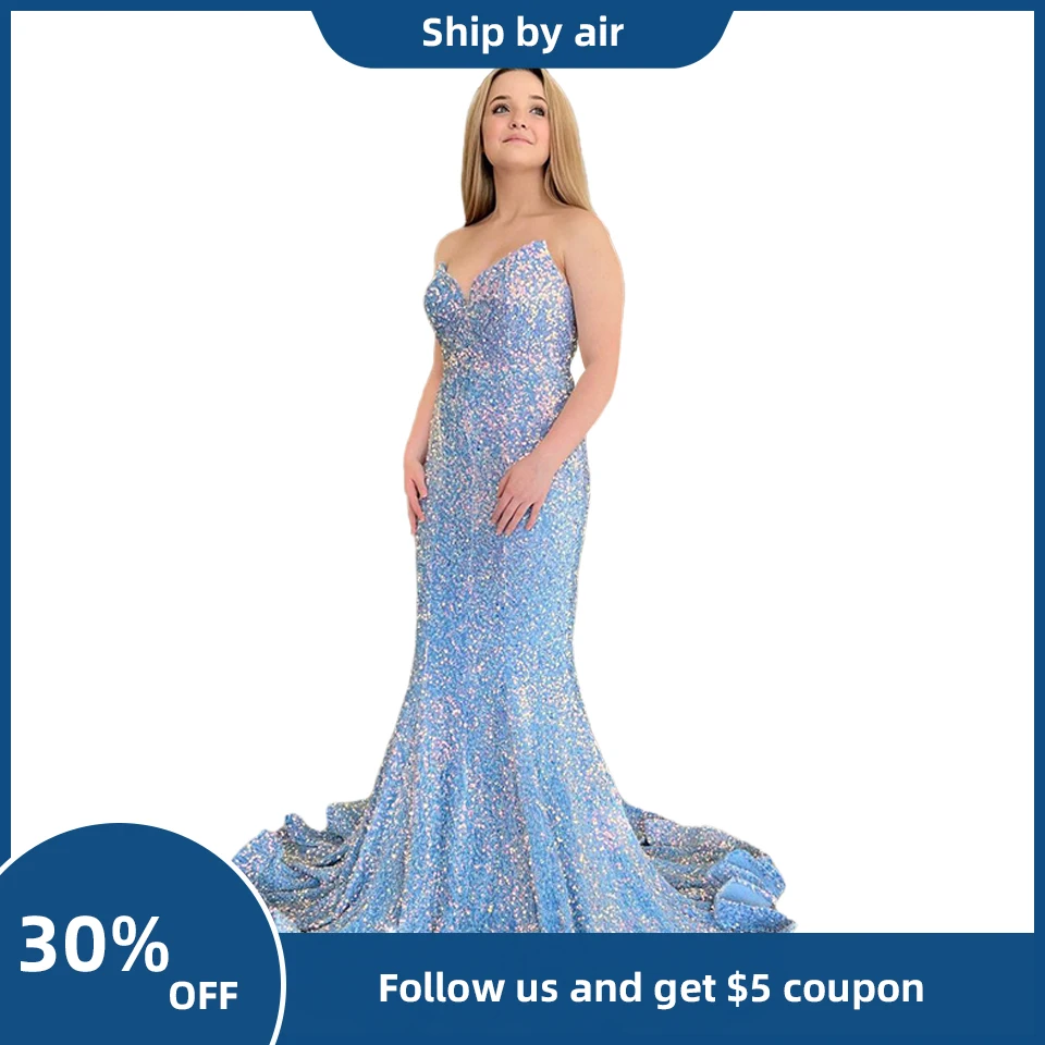 

Shiny Lavender Sequin Velvet Evening Dresses 2023 Elegant Sweetheart Mermaid Women's Formal Dresses for Party Vestidos de festa