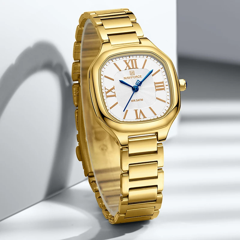 NAVIFORCE Elegant Luxury Female Quartz Wrist Watch Square-Shaped