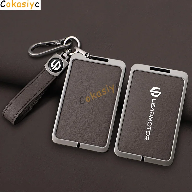 Auto Smart NFC Karte Schlüssel Fall Abdeckung Für Leapmotor C10 C11 C16 Zink-legierung Leder Schutz Halter Shell Kychain Auto Zubehör