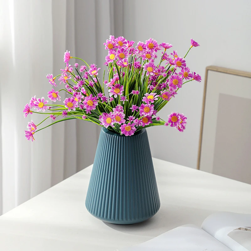 Nordic Creative Vase Home Decor Flower Arrangement Container for Homes Wet and Dry Planter Imitation Ceramic Plastic Crafts 6