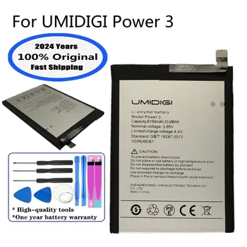 2024 New 100% Original UMI Battery For Umidigi Power 3 Power3 Smart Mobile Phone Replacement Battery Batteries Bateria 6150mAh