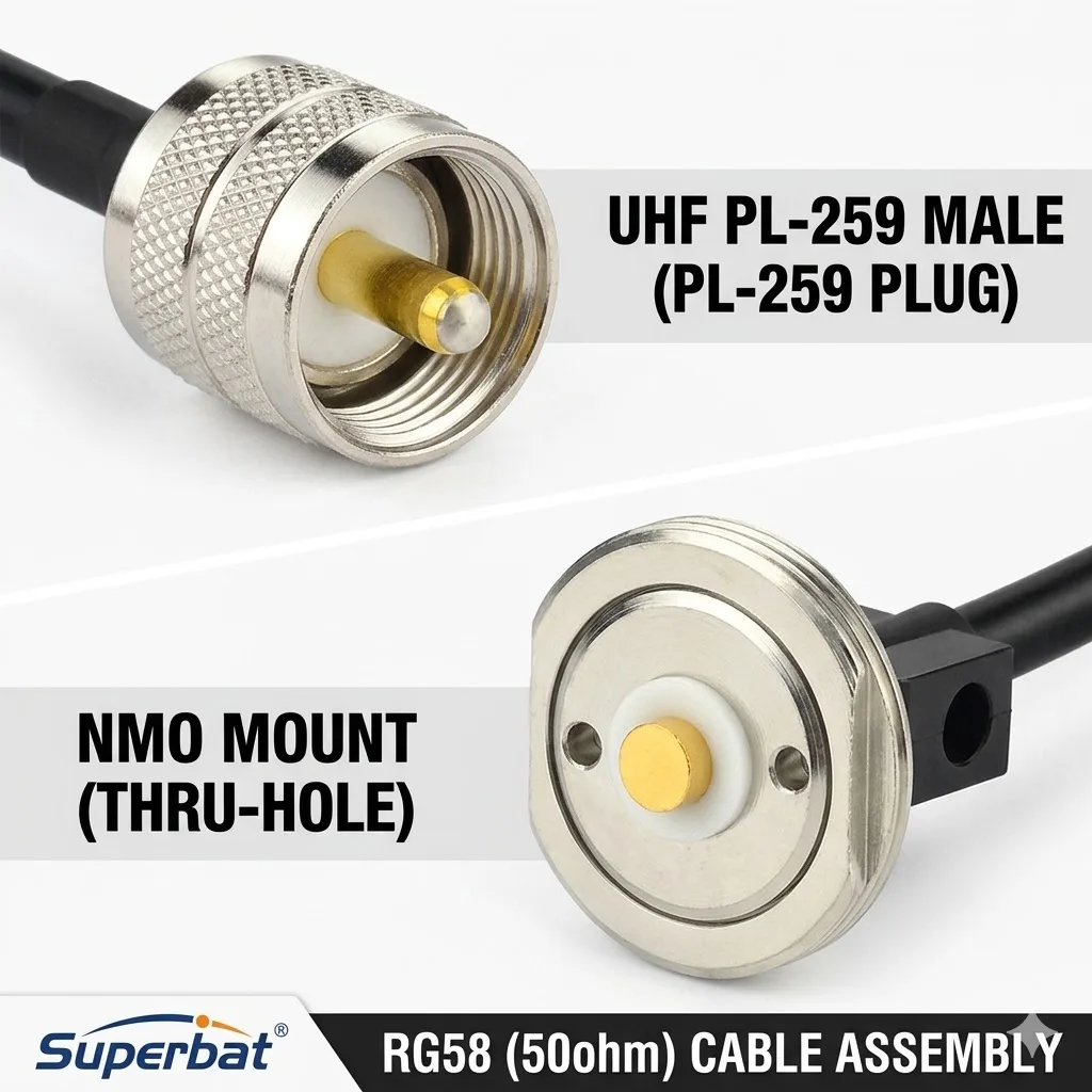 Vehicle Antenna NMO Mount with UHF PL259 Connector