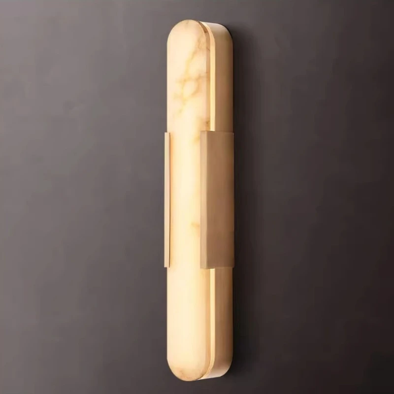 Natural Marble LED Wall Light Good Quality Copper Bedroom Stair Aisle Dinging Room Parlor Sconce Lighting