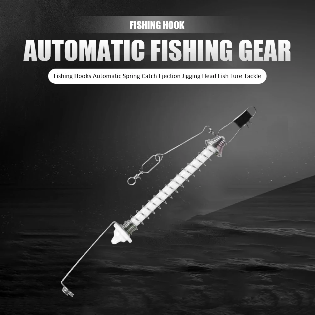 Automatic Fishing Hook Device Spring Hook Trigger Stainless Steel Fishhook  Bait Catch Catapult Fish Lure Lazy Fishing Tackle