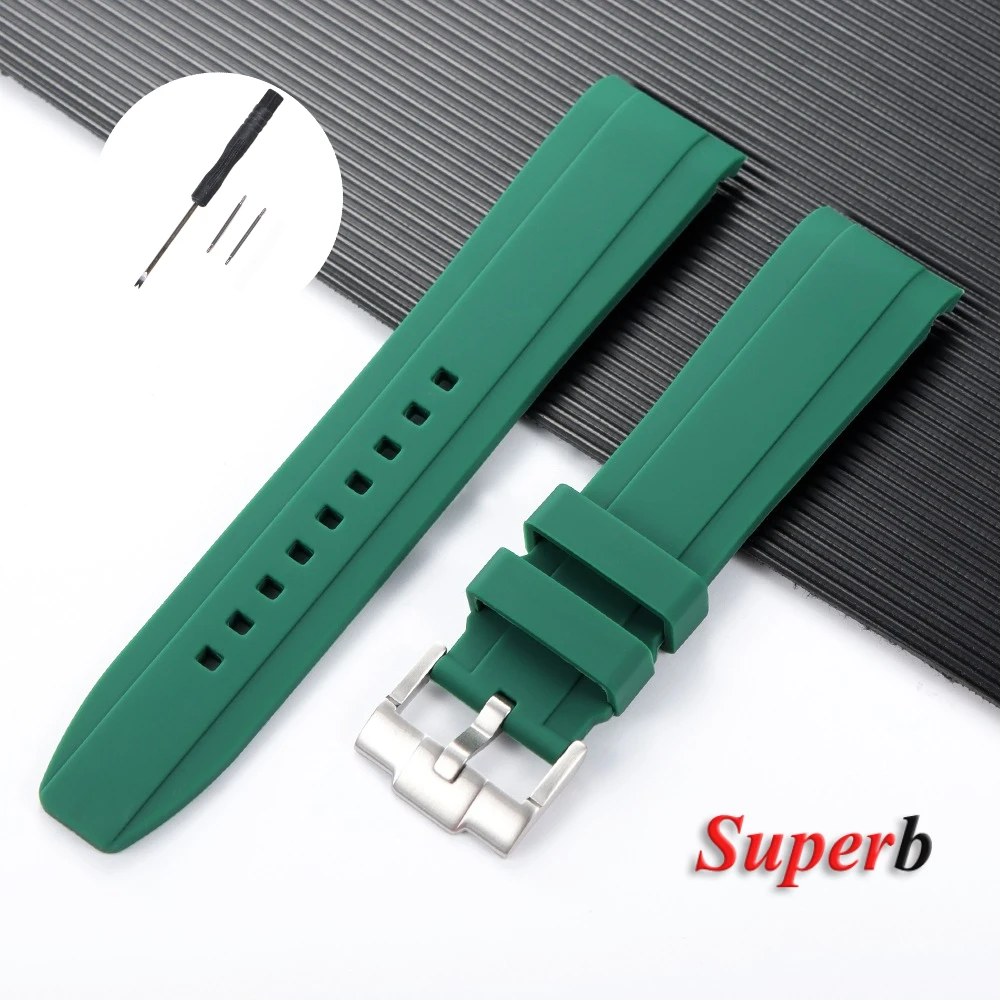 Curved End Soft Silicone Waterproof Sport Wristband
