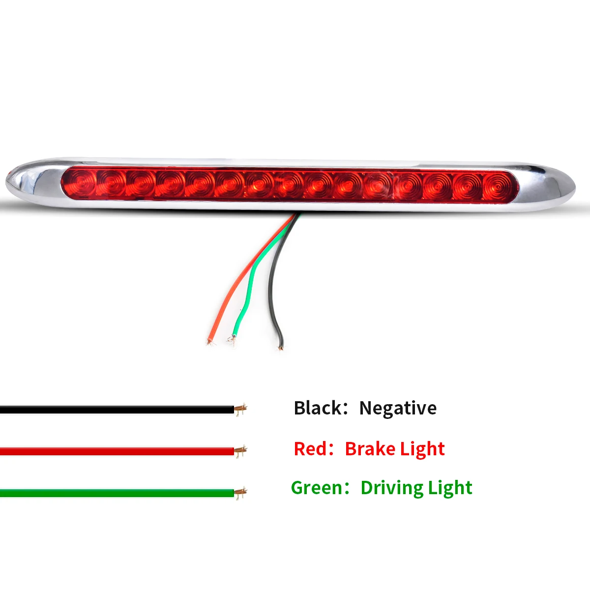 Leistungsstarke LED-Kühlergrill-/Bremslichter mit 15 Lichtern, 12 V/24 V, gelb, rot, einfache Installationsversion für LKW/Ferry/Pick-up – Detail 5