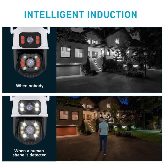 SOVMIKU 8MP 4K Smart PTZ WIFI Surveillance Camera Dual Lens Screen Outdoor Night Vision Auto Track IP Camera Security Protection - Image 4