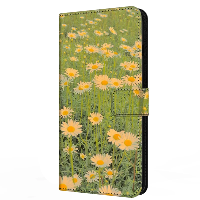 Leather Flip Wallet Case - Elegant Card Holder & Magnetic Closure