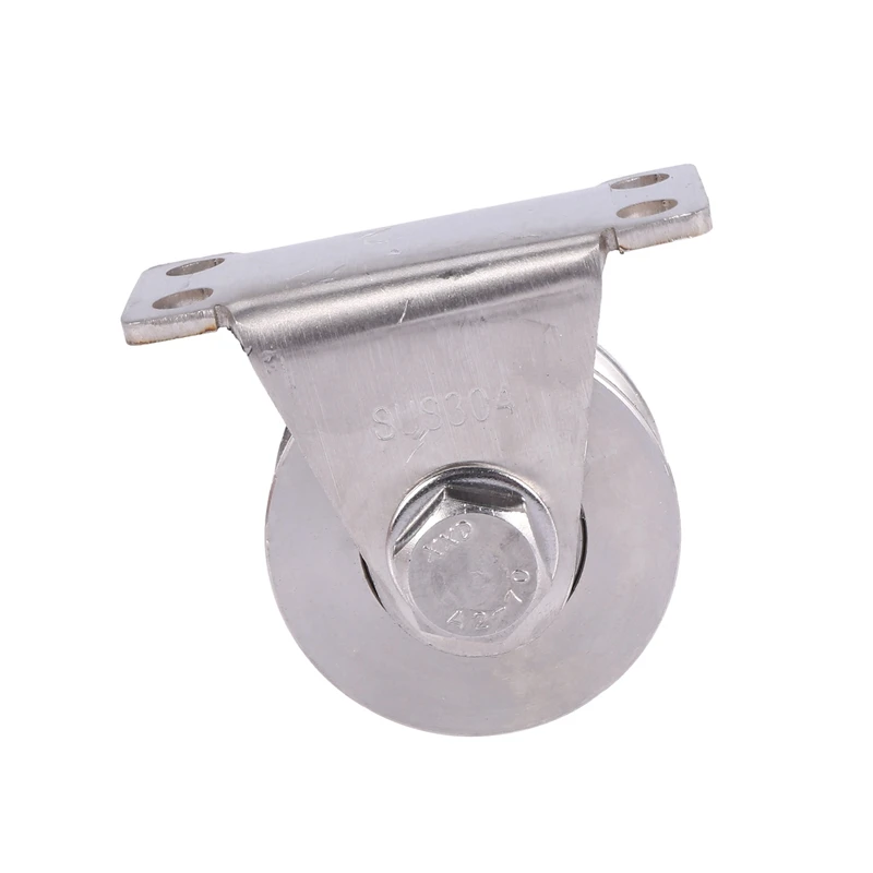 

4Pack U-Type Stainless Steel Pulley Block Mute Bearings Groove Sliding Roller Track Wheel