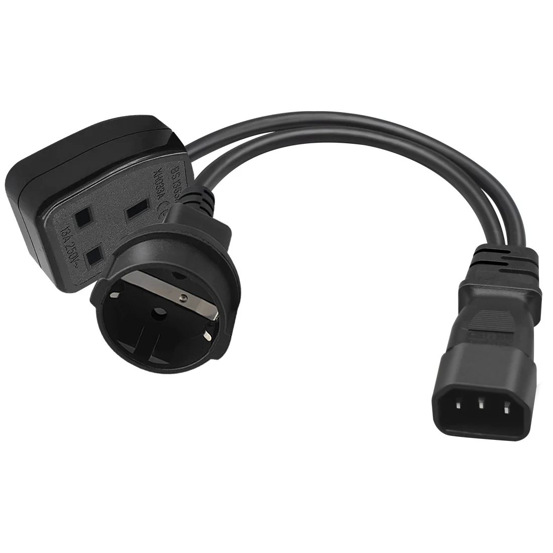 JORINDO IEC 320 C14  ÷- 4.8MM   3 Ȧ  AC  ڵ, EU + UK ǥ   ̺