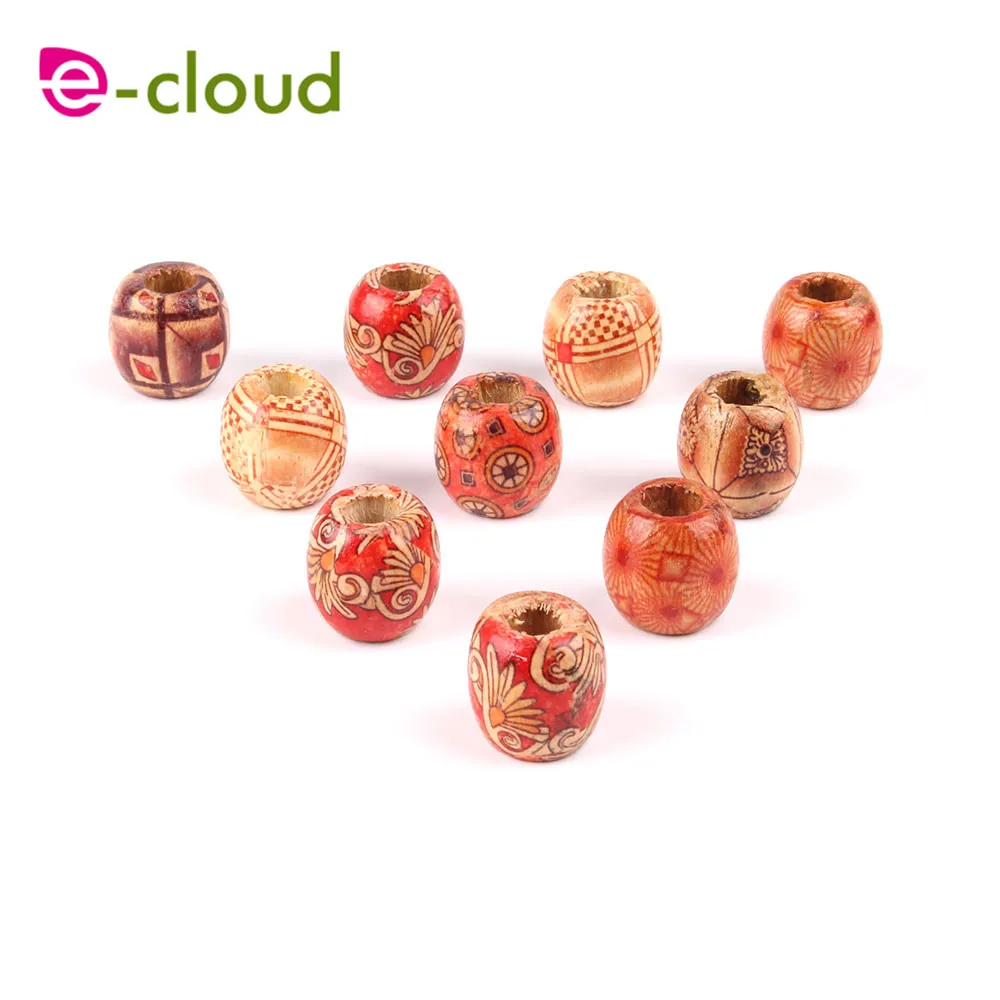 100Pcs 12-17mm Dreadlock Bead Wooden Hair Beads for Braiding Hair