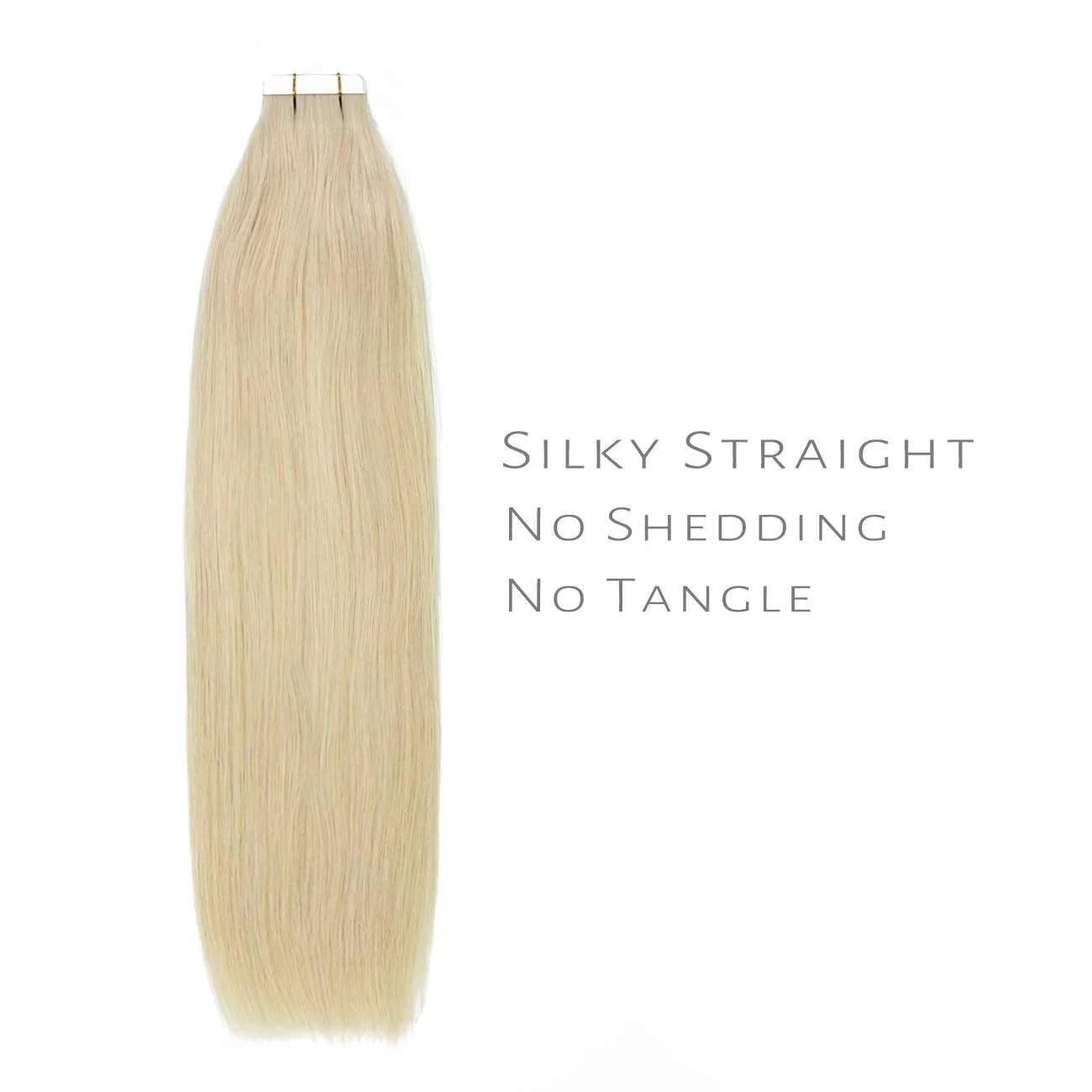Full Shine Tape in Extensions White Blonde Platinum Blonde Hair #60 Straight Human Hair Extensions for Women 20Pieces 50Grams
