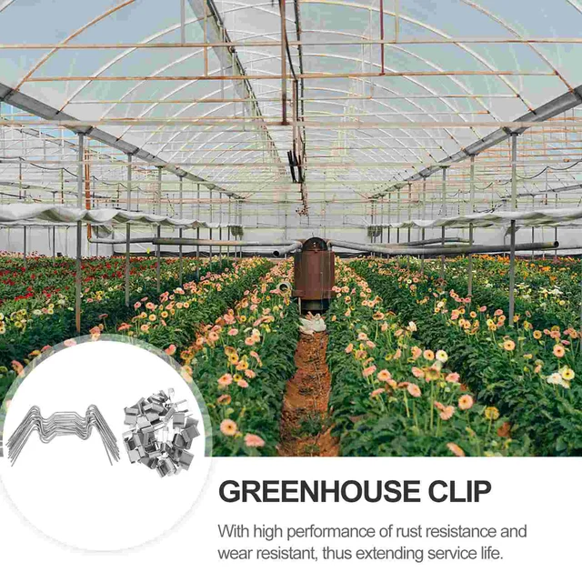 100Db Üvegházhatású Üvegezés W Huzalklip Üvegház Típusú Klipek Rögzítő Klip - Image 5