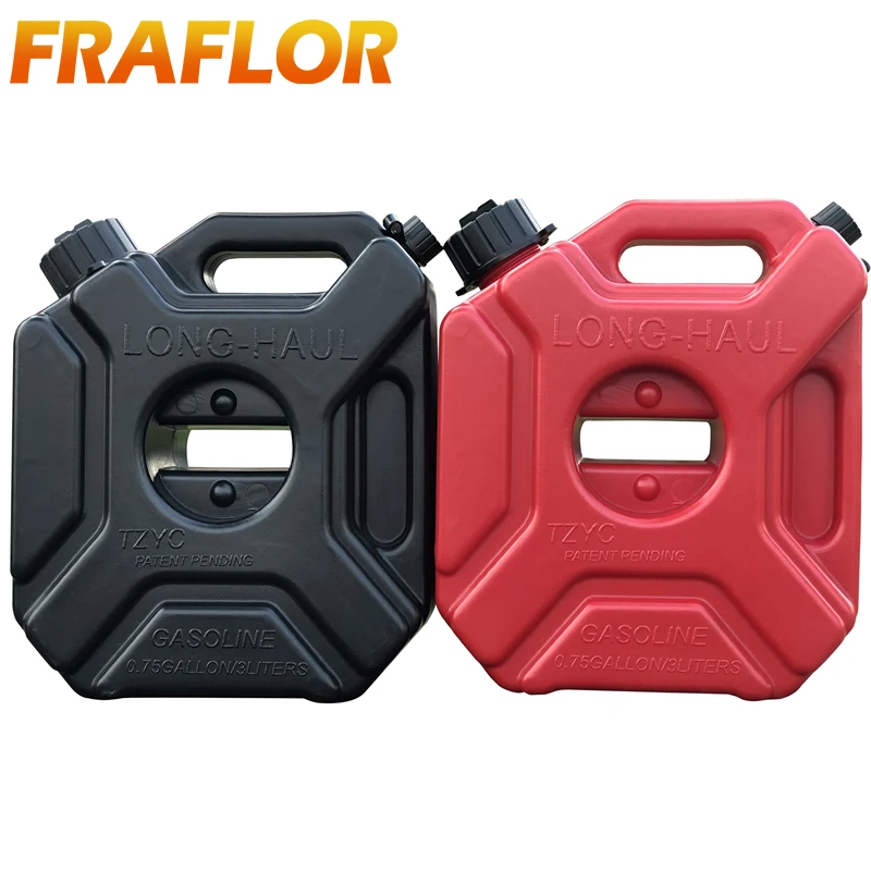 3L Liter Black Red Spare Fuel Tank Plastic Petrol Cans Motorcycle Car Can Gasoline Oil Container Fuel-jugs Jerrycan Jerry Can