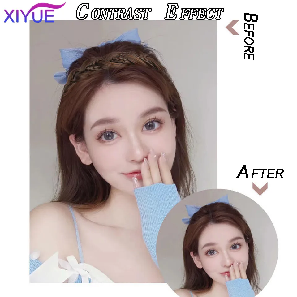 XIYUE  Gourd fish bone braid female wig headband headdress net red new manual braided hair high skull top Fried Dough Twists bra