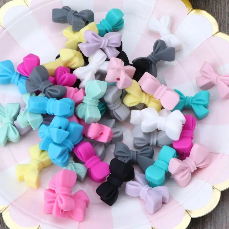 

5pcs Colorful Baby Teether Silicone Beads BPA Silicone Bead Baby Teething Necklace Accessories Infant Toy