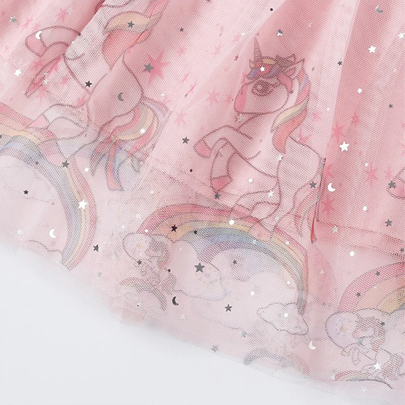 2026 Sommer Baby Mädchen Kleid Niedliches Cartoon-Einhorn Baumwolle Mesh Modische Mädchen Prinzessinnenkleider Party-Kostüme Kleinkinder Vestidos – Detail 5