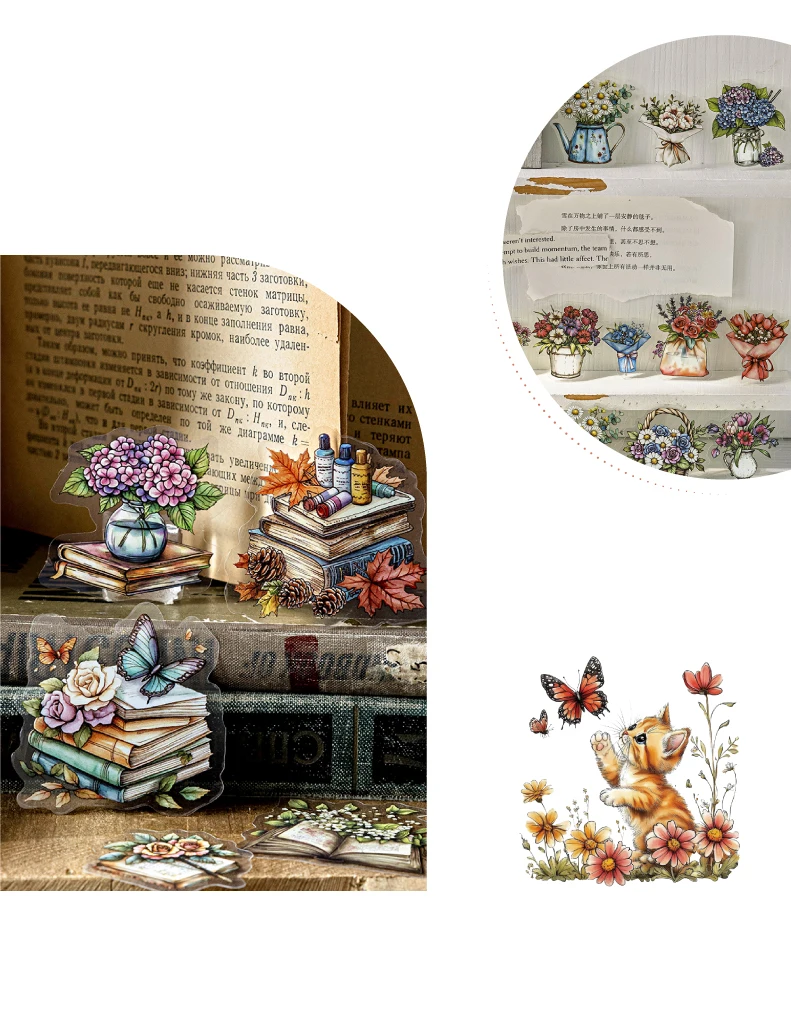JIANQI 20 teile/paket garten landschaft aufkleber Vier Saison Dekor DIY Hand Konto Tagebuch Scrapbooking Album Aufkleber Handwerk – Detail 14