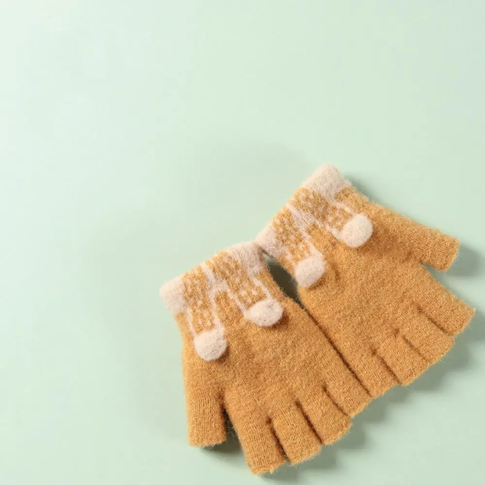Acrylic Winter Knitted Half Finger Gloves for Kids