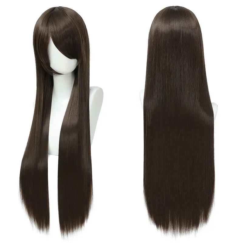 Synthetische Cosplay-Perücke, 80 cm langes glattes Haar, bunt, vielseitig, Kostüm, Party, Anime, Mode, Rollenspiel-Styling – Detail 7
