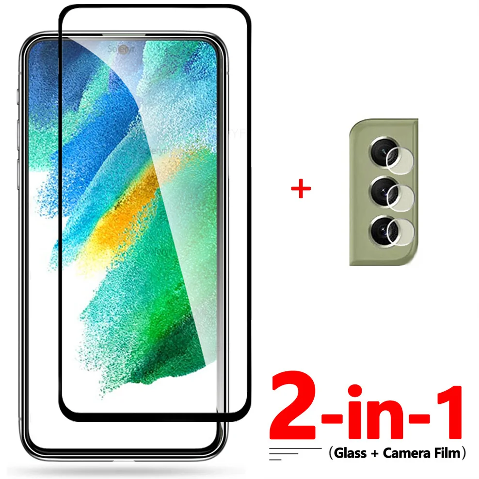 2-In-1, 9D Vetro + Fotocamera Pellicola Per Samsung S21 Fe 5G Vetro S21Fe Samsung Galaxy S 21 Fe Screen Protector Samsung S21 Fe Glass S21 Fe Vetro Te
