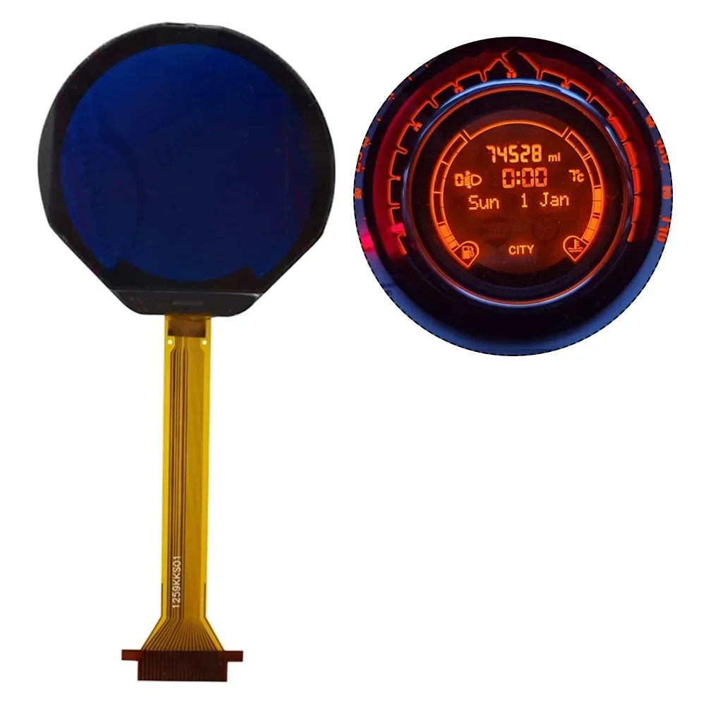 COG-VLIT 1592-02 1pc LCD Screen Display with Ribbon Fits For Fiat 500 2008-2011 Fits For Fiat 500 XL 2008-2011