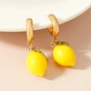 Summer Vacation Cute Yellow Lemon CC Earrings for Girls Bohemia Style Colorful Jewelry Accessory Perfect for Holiday Gift 5