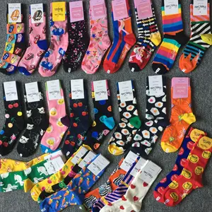 7pairs/lot Funny Novelty Men Crew Cotton Happy Socks British Style Colorful  Abstract Pattern Harajuku Fashion Calcetines Hombre - AliExpress