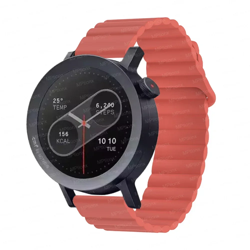 Silicone Sport Wristband for Smartwatch - 22mm Magnetic Loop Bracelet Accessory