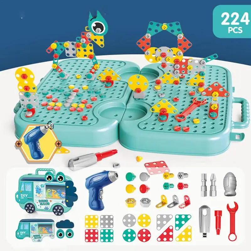 

Kids Drill Screw Nut Puzzles Toys Pretend Play Tool Drill Disassembly Assembly Children Drill 3D Puzzle Toys For Boy
