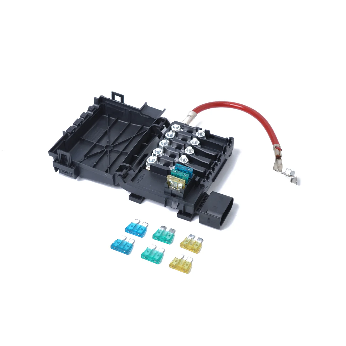 3 Pin 5 Ways 32V Car Battery Fuse Box with 6 PCS Fuses for Bora 1999