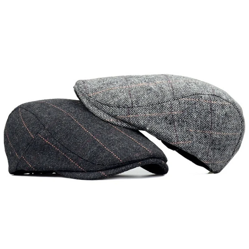 Classic Plaid Stripe Cap for Men Women Winter Cotton Flat Ivy Vintage Gatsbay Hat Irish Outdoor Cabbie Beret Painter Hat beret hat,newsboy cap,newsboy hat