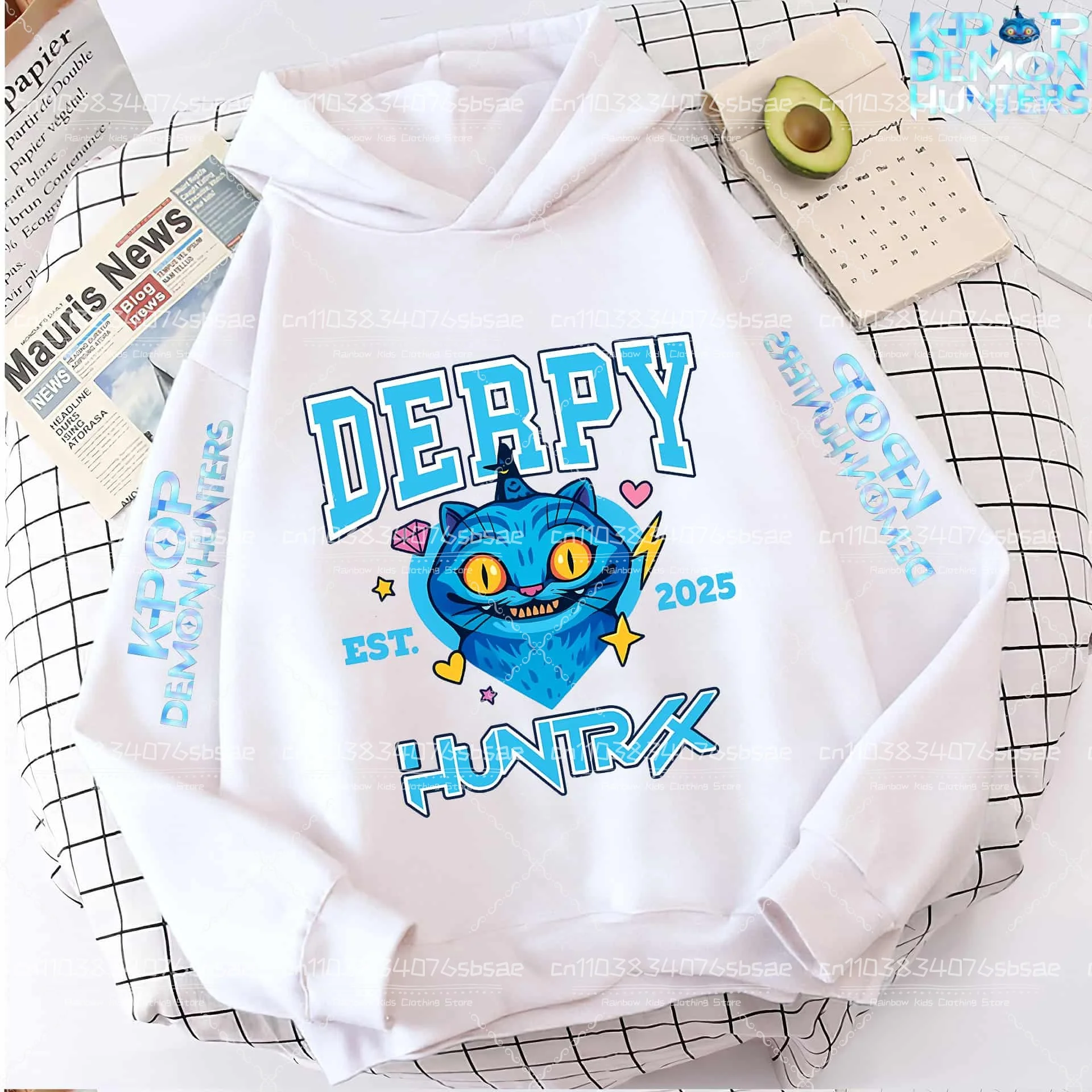 KPop Demon Hunters Huntrix Sweat à Capuche Pour Garçon Fille Mode Sweat à Capuche Enfants Pulls Décontractés Pulls Manches Longues Enfants Vêtements D'automne