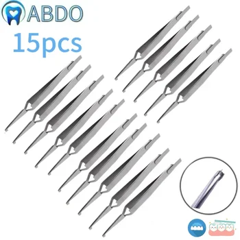 15pc/10pc/5pc Dental Bracket Tweezers Holder Instrument Stainless Steel Serrated Orthodontic Tweezers Plier for Teeth Care Tools 1