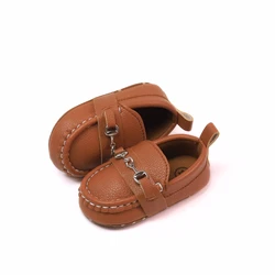 Infant Boys' Casual Slip-On Loafers: Lightweight Non-Slip Shoes for Indoor & Outdoor Walking (Coffee)