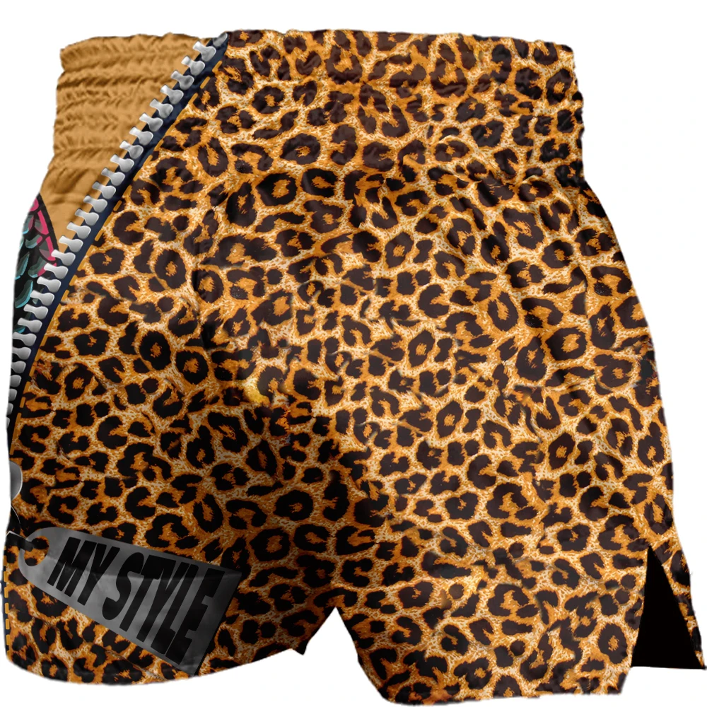 Men Muay Thai Boxing Shorts Leopard Viper Panda MMA BJJ Trunks 2