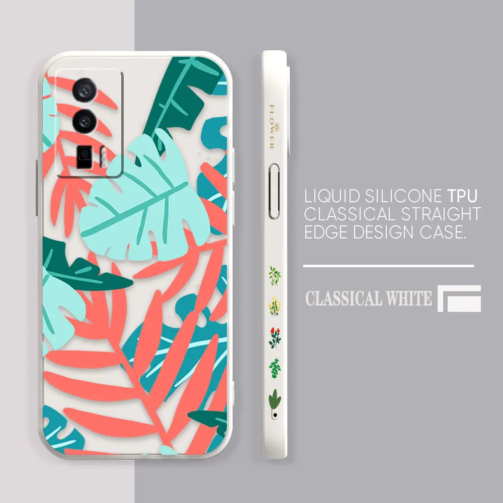thumbnail image 1 of Case For Redmi K60E K50 K40S K40 K30 K20 10C 9 8A 8 10 Pro 4G 5G Colour Simple Liquid silicone Case Plants Leaf Art, 1 of 5