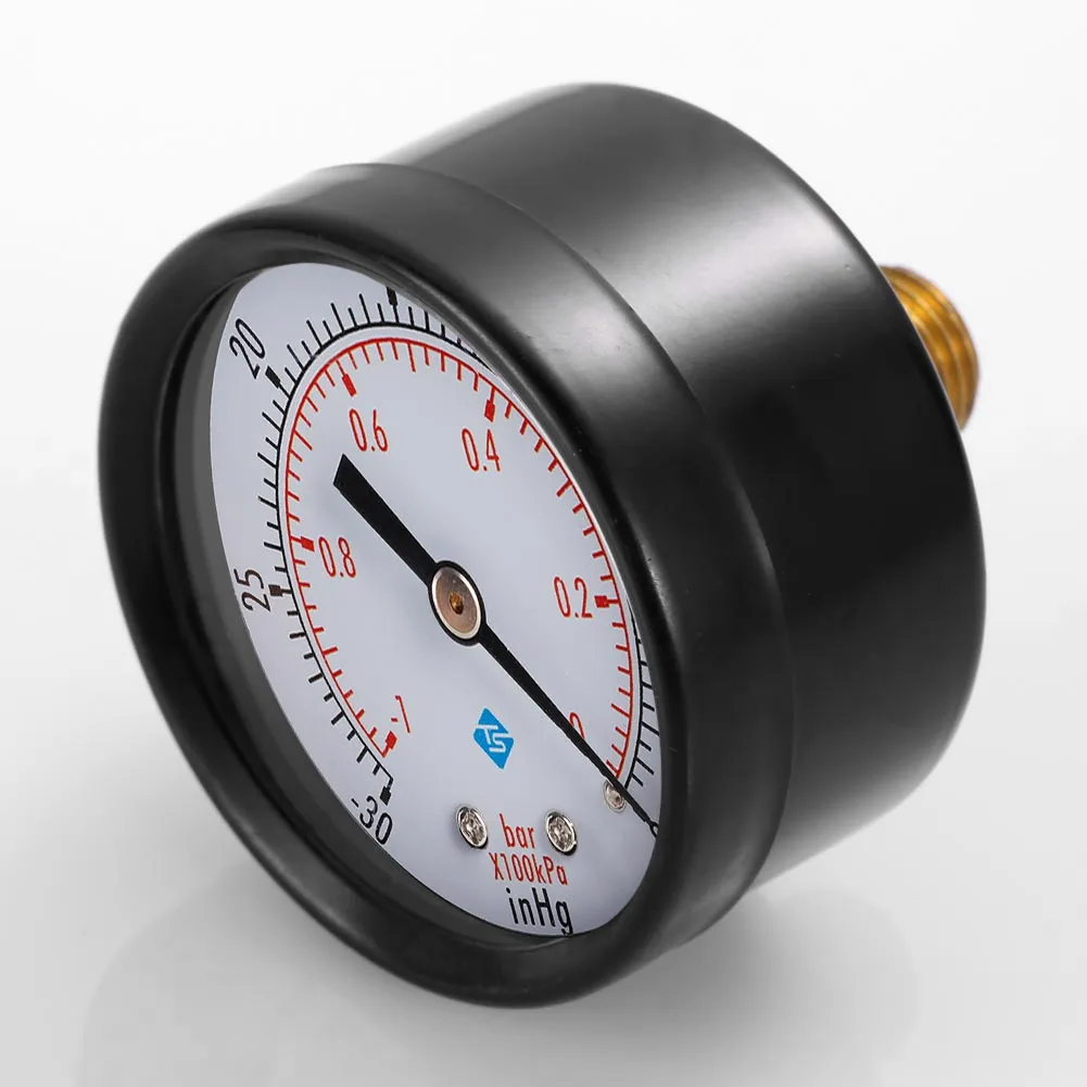 50mm Face Vacuum Manometer Metal 0~-30nhg 0~-1Bar Mini Dual Scale Dial Gauge Vacuum Pressure Meter for Air Water Fuel Liquids